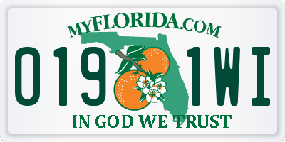 FL license plate 0191WI