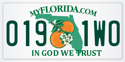 FL license plate 0191WO
