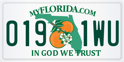FL license plate 0191WU