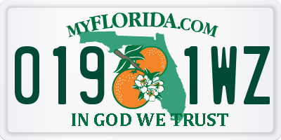 FL license plate 0191WZ