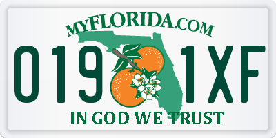 FL license plate 0191XF