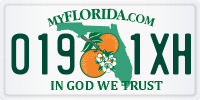 FL license plate 0191XH