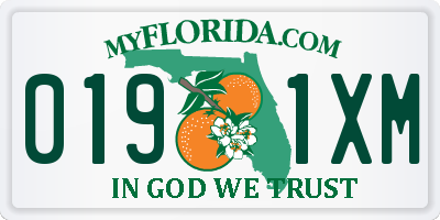 FL license plate 0191XM