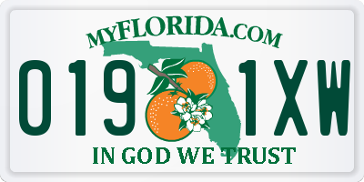 FL license plate 0191XW