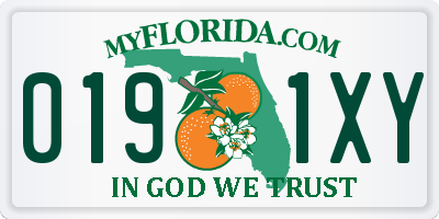 FL license plate 0191XY