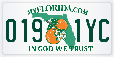 FL license plate 0191YC