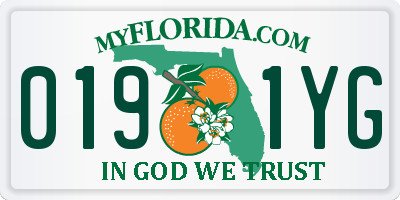 FL license plate 0191YG