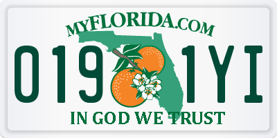 FL license plate 0191YI