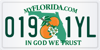 FL license plate 0191YL