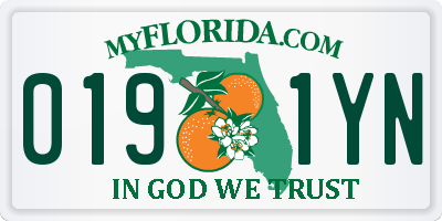 FL license plate 0191YN