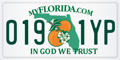 FL license plate 0191YP