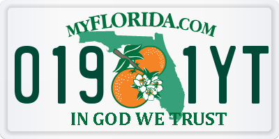 FL license plate 0191YT