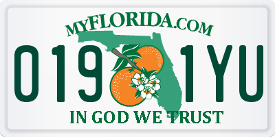 FL license plate 0191YU