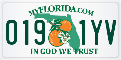 FL license plate 0191YV