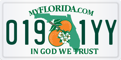 FL license plate 0191YY