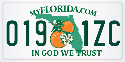 FL license plate 0191ZC