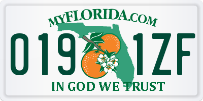 FL license plate 0191ZF
