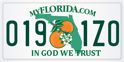 FL license plate 0191ZO