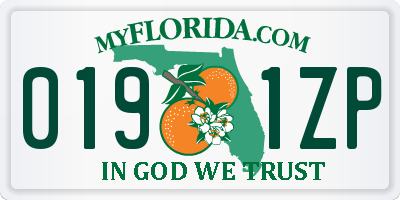 FL license plate 0191ZP