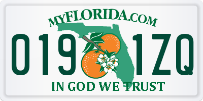 FL license plate 0191ZQ