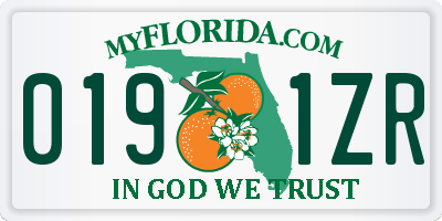 FL license plate 0191ZR