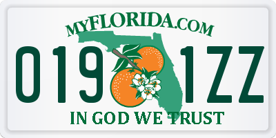 FL license plate 0191ZZ