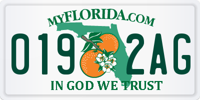 FL license plate 0192AG