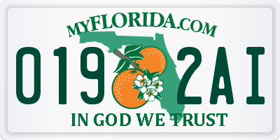 FL license plate 0192AI