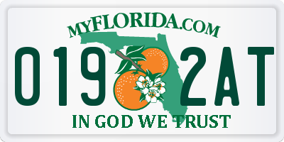 FL license plate 0192AT