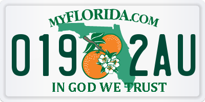 FL license plate 0192AU