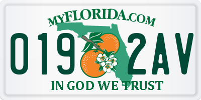 FL license plate 0192AV