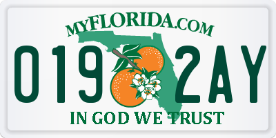 FL license plate 0192AY
