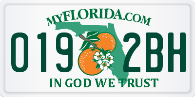 FL license plate 0192BH