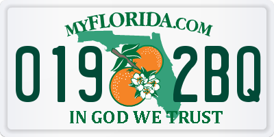 FL license plate 0192BQ