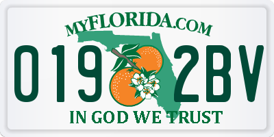 FL license plate 0192BV