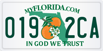 FL license plate 0192CA
