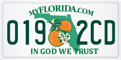 FL license plate 0192CD