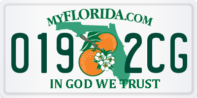 FL license plate 0192CG