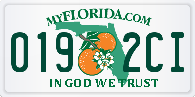 FL license plate 0192CI