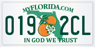 FL license plate 0192CL
