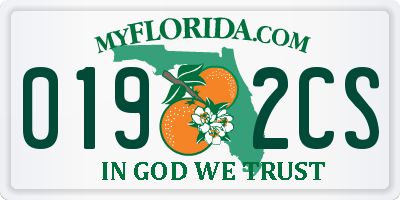 FL license plate 0192CS