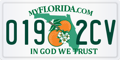 FL license plate 0192CV