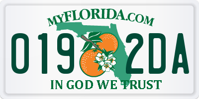 FL license plate 0192DA