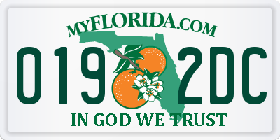 FL license plate 0192DC