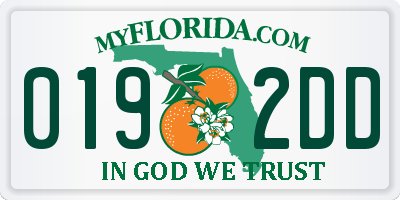 FL license plate 0192DD