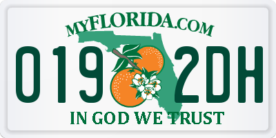 FL license plate 0192DH