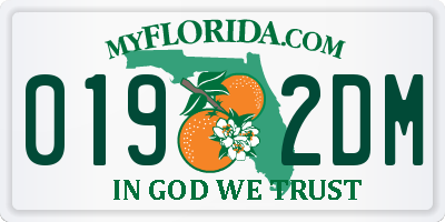 FL license plate 0192DM