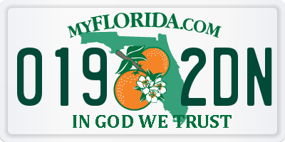 FL license plate 0192DN