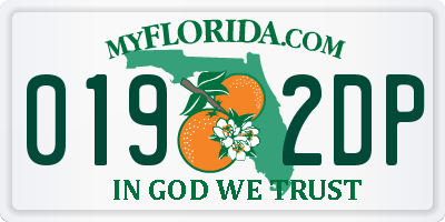 FL license plate 0192DP