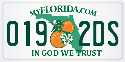 FL license plate 0192DS